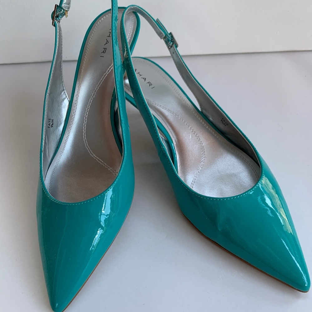 Tahari "Faye" Miami Blue kitten heels